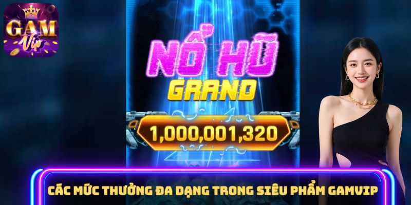Các mức thưởng đa dạng trong siêu phẩm GAMVIP